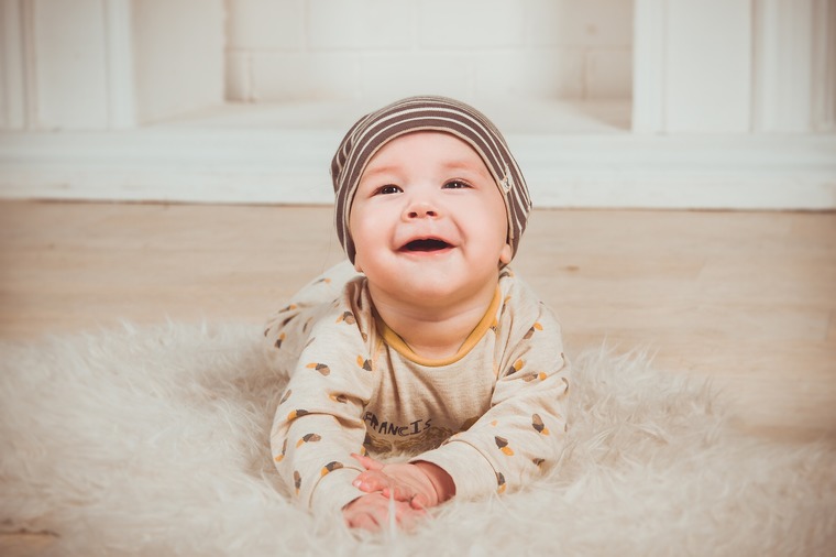 baby on sheepskin