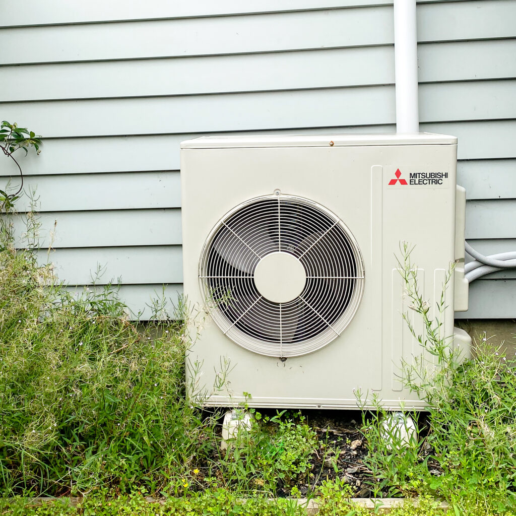 A mitsubishi Electric heat pump unit